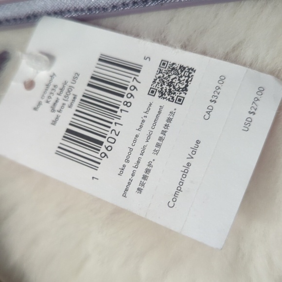 KATE SPADE Tinsel Flap Glitter Crossbody Purse in Lilac Frost ~ NWT - Picture 8 of 13